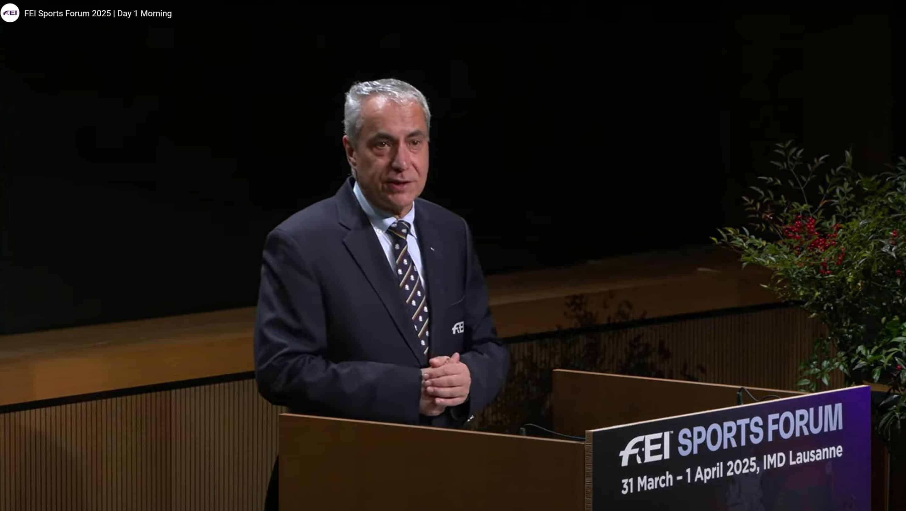 FEI Sports Forum 2025 opening by the FEI President Ingmar De Vos_2